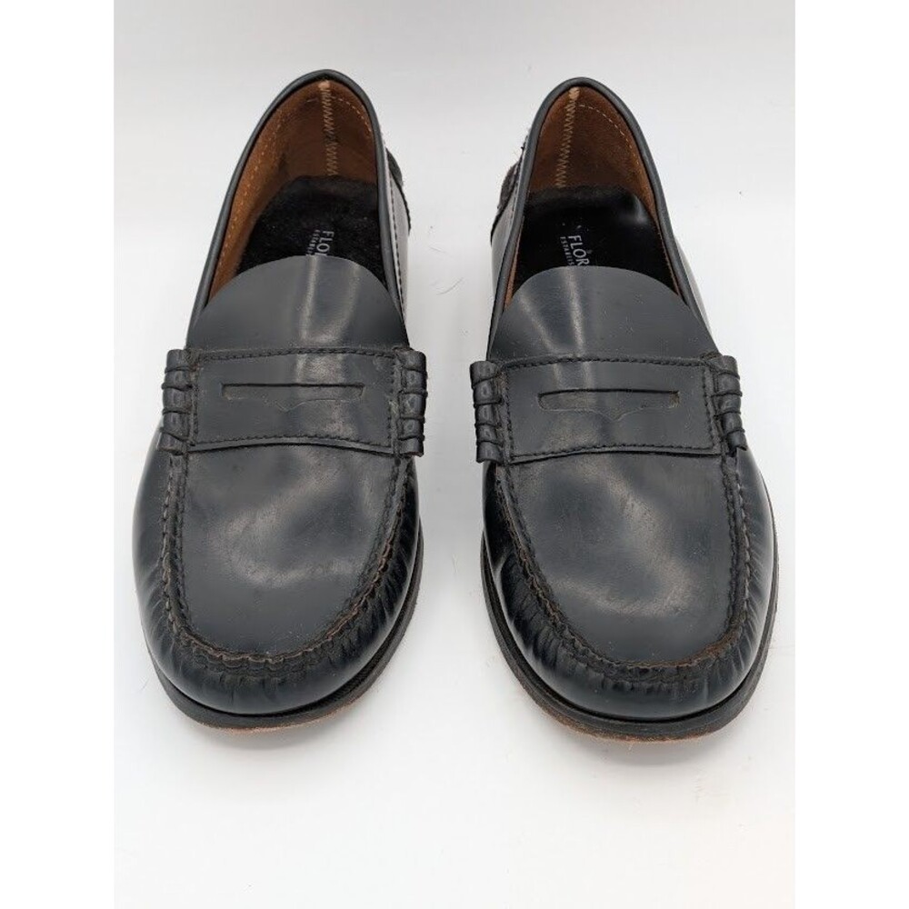 Florsheim Berkley Black Leather Penny Loafers Mens 8 Slip On Dress Shoes
